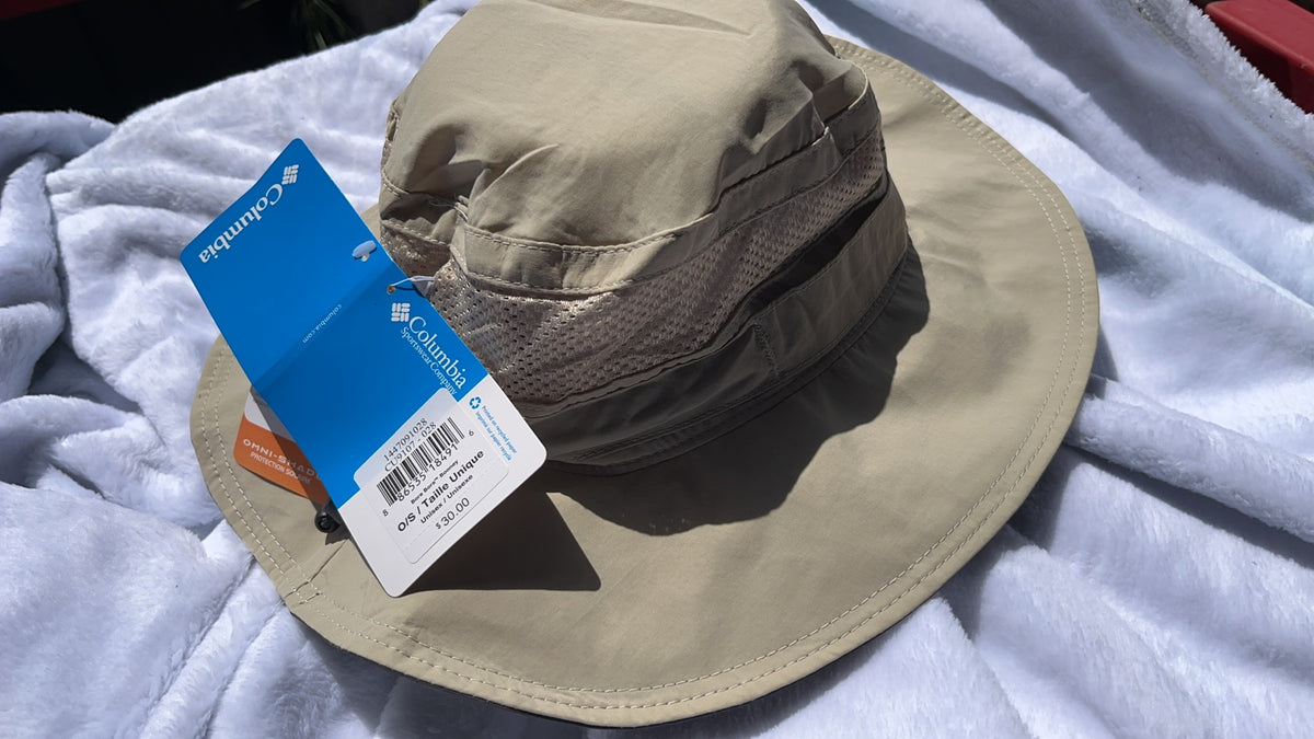 Outdoor bucket hat worn on the trail