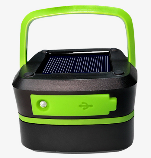 Foldable solar camping lantern with power bank
