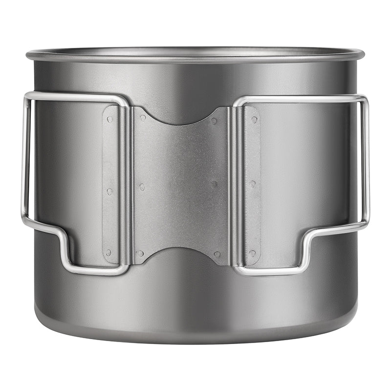 Titanium camping mug detail view