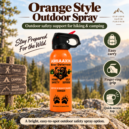 Bear Deterrent Spray for Outdoor Hiking & Camping, Portable Bear Spray with Safety Trigger, Outdoor Emergency Protection, Blue Kit with Holster or Orange Spray Only